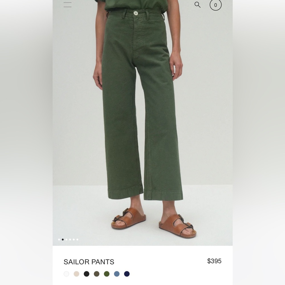 Jesse Kamm Olive green Sailor Pants Size 2